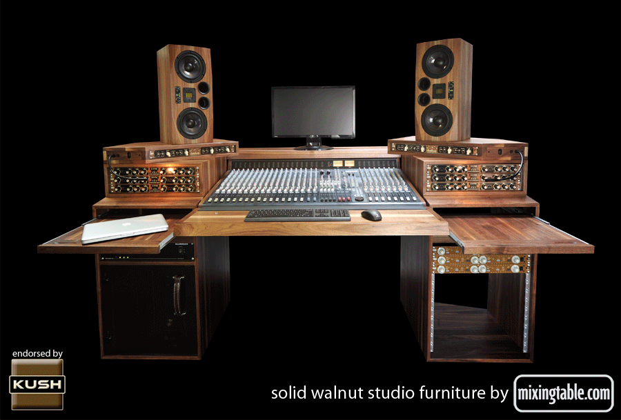 19 inch walnut racks for audio gear by mixingtable.com