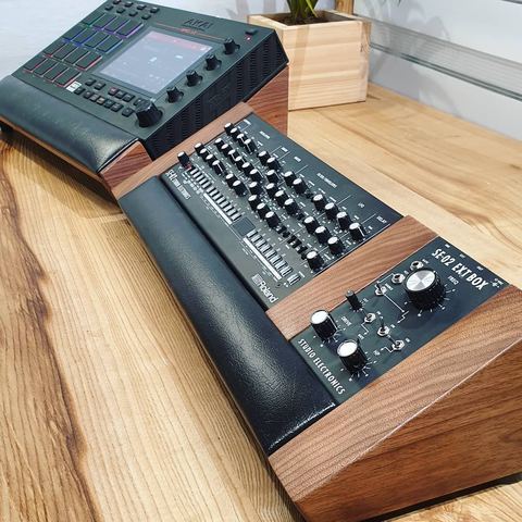 SE-02 EXT Lux and MPC Live Lux Walnut Desk Stands by mixingtable