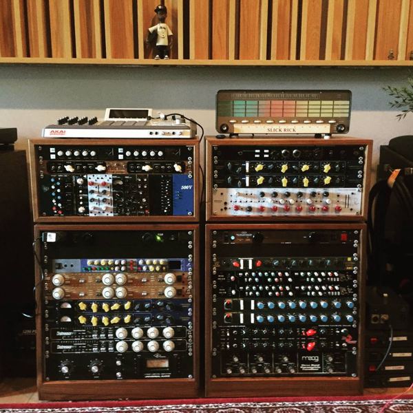 11U slanted and 5U straight walnut rack stacks