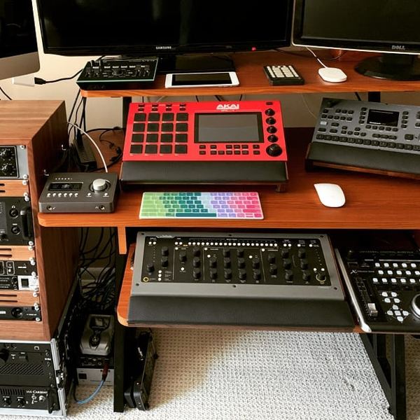 Console1 Lux, Elektron Lux, MPC Live Lux and solid walnut rack
